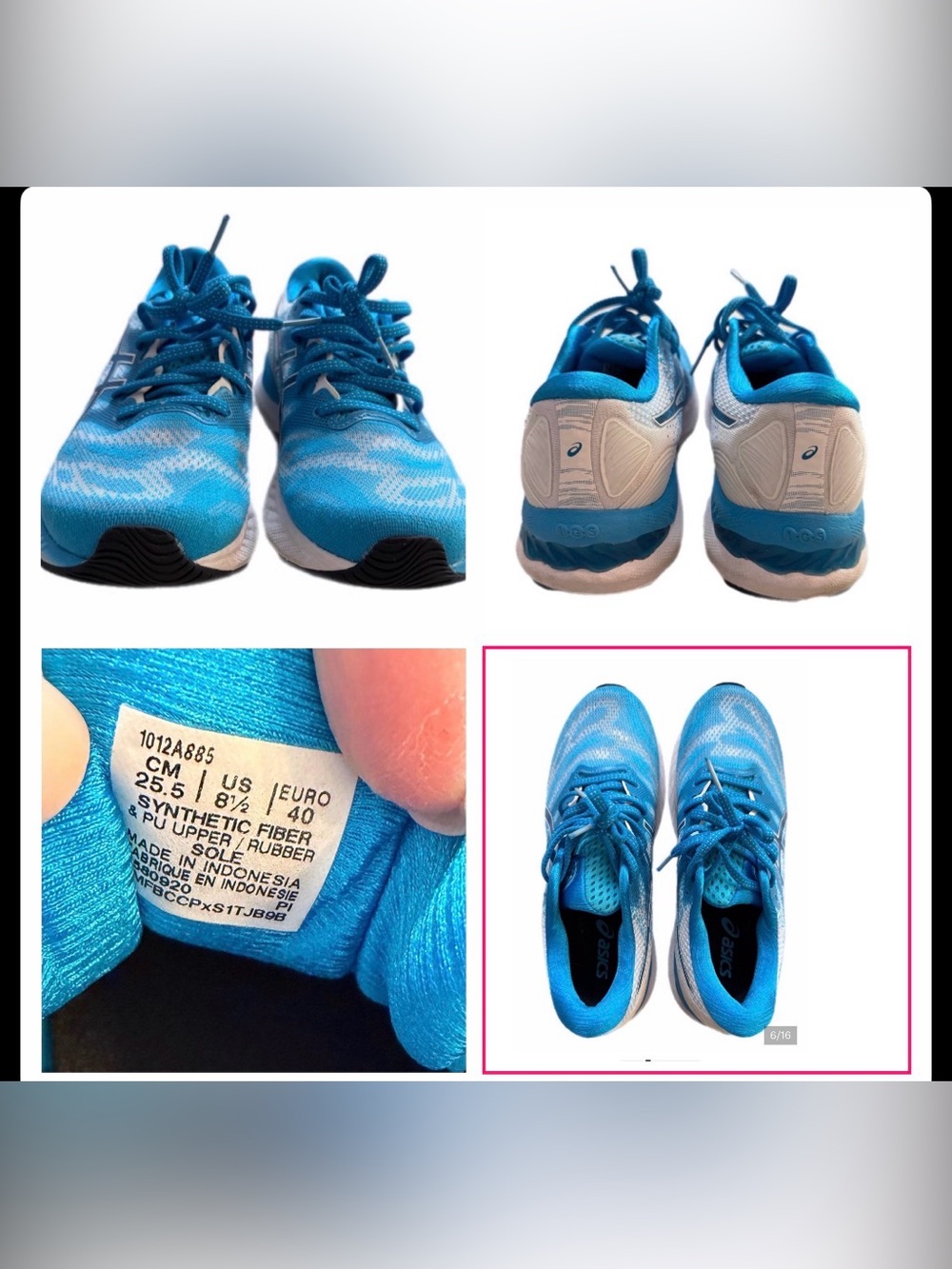 ASICS Digital Aqua/White GEL-Nimbus 23 Running Shoes 8.5 - Picture 16 of 16